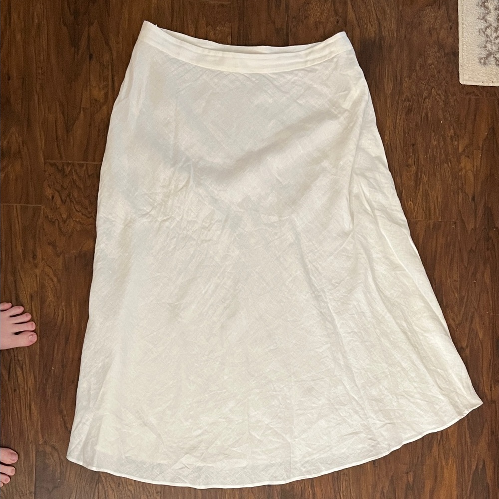 Boden White Linen Skirt